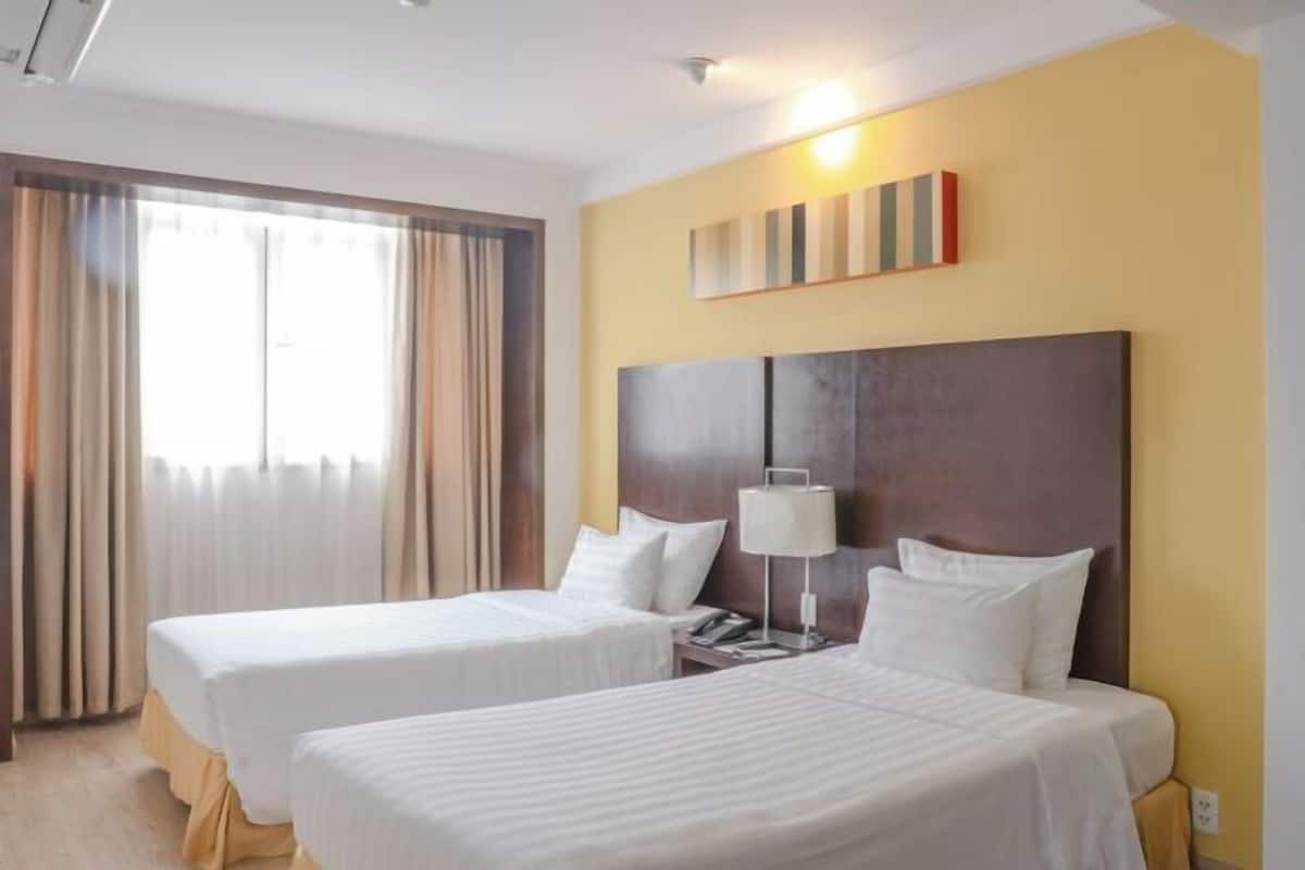 1 quarto, frigobar (abastecido com alguns itens grátis)