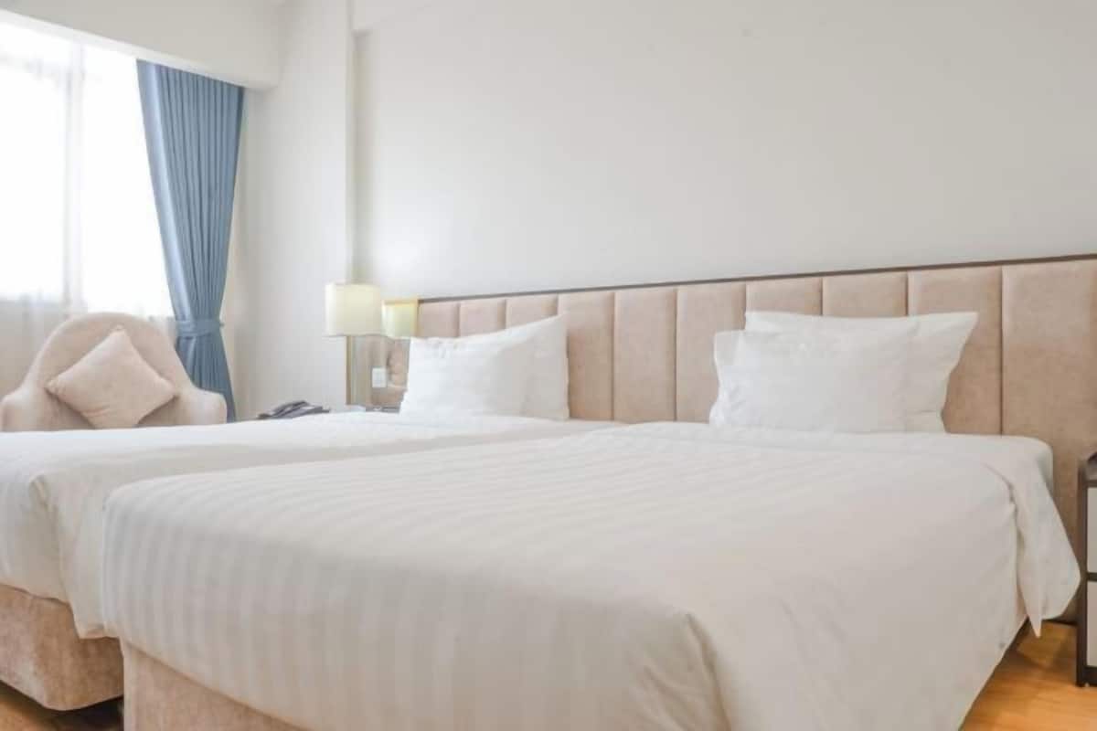 1 quarto, frigobar (abastecido com alguns itens grátis)