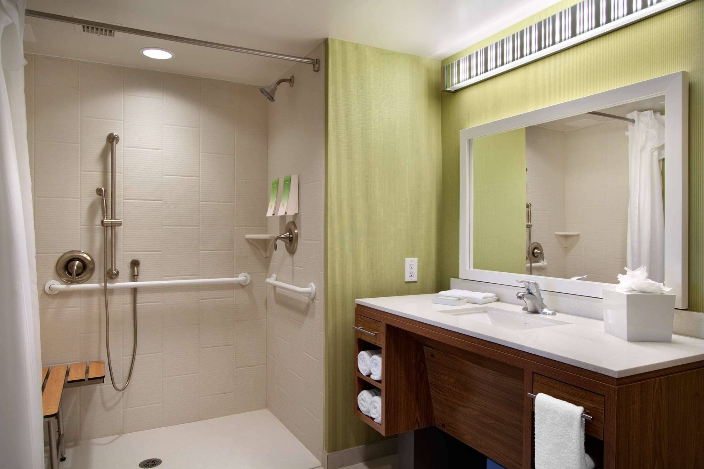 suite, 1 king bed, accessible, non smoking (roll-in shower) | bathroom shower
