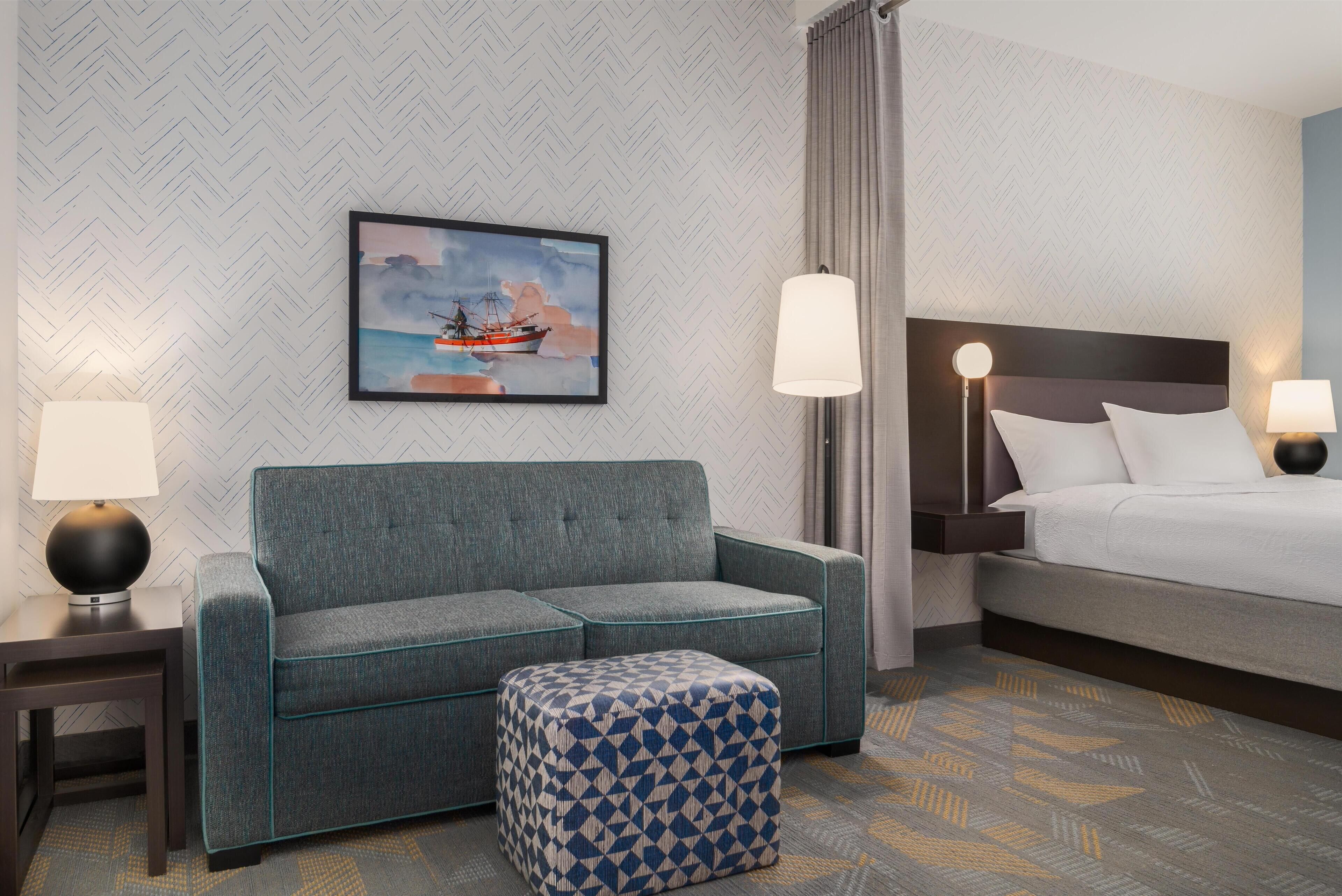 Flat-screen TV, iPod dock