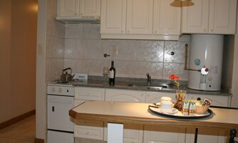 Fridge, microwave, coffee/tea maker