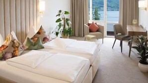 Deluxe Double Room, Lake View | Premium bedding, minibar, in-room safe, desk - Hotel Restaurant Häupl (Seewalchen am Attersee)