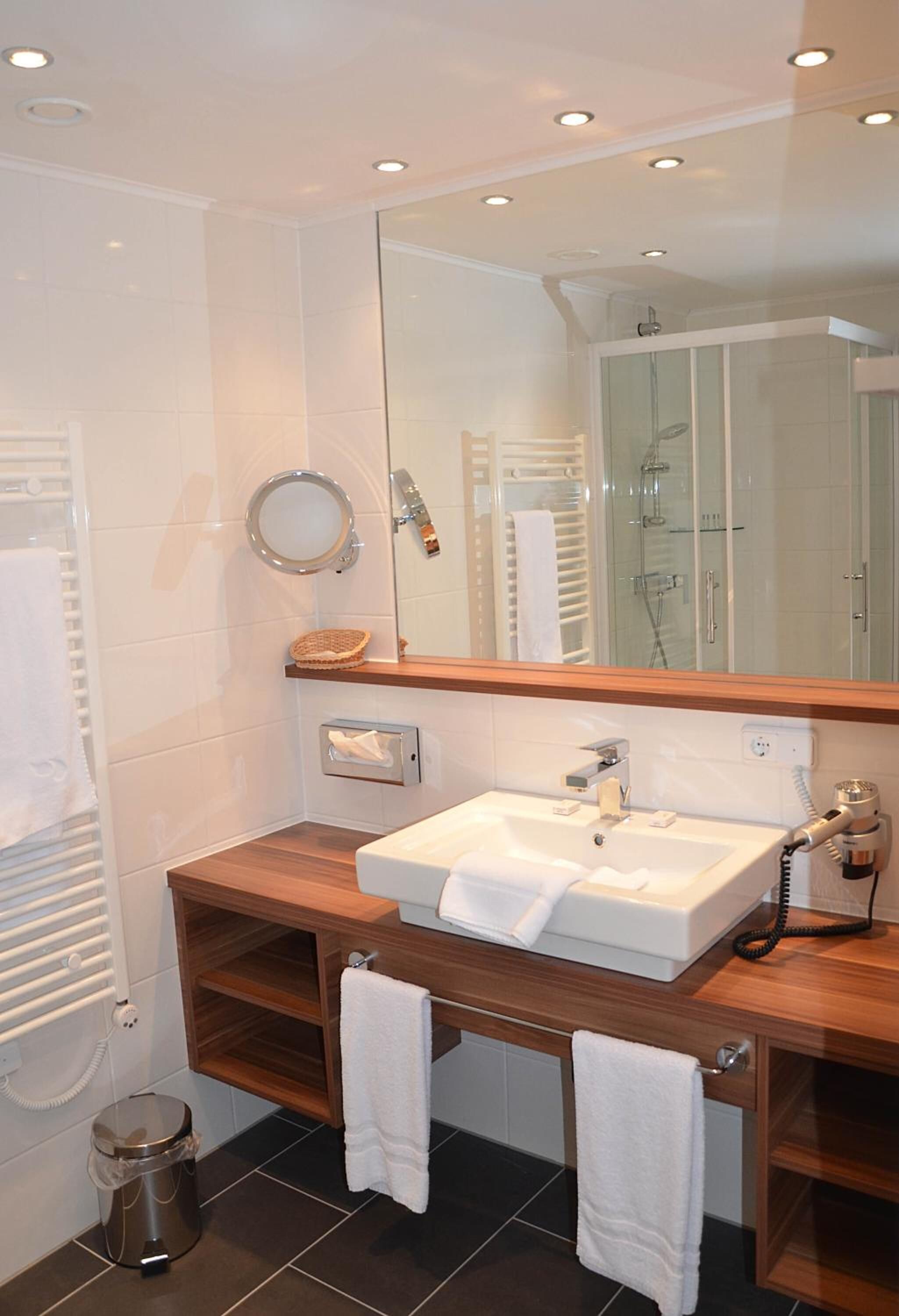 free toiletries, hair dryer, towels