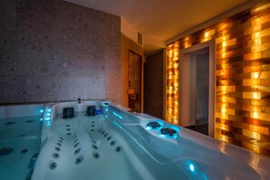 Sauna, hot tub, hydrotherapy, hot stone massages, deep-tissue massages