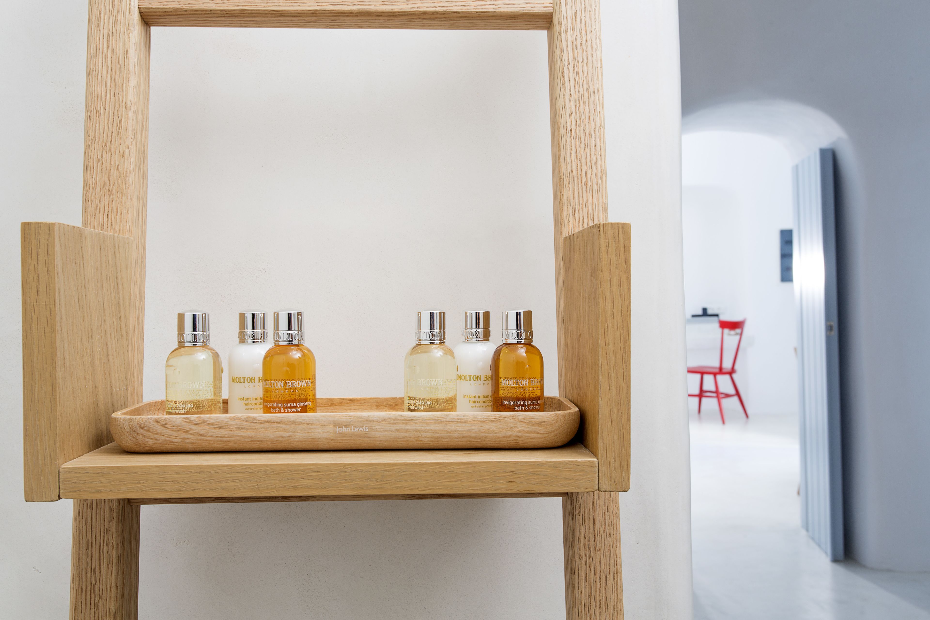 family villa (outdoor heated jetted tub, caldera view) | bathroom amenities | shower, designer toiletries, hair dryer, slippers