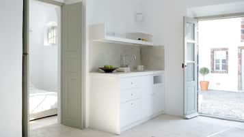 Villa (Katikia) | Private kitchenette | Full-sized fridge, stovetop, dishwasher, coffee/tea maker