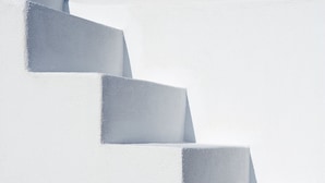 A set of white, geometric steps leading up a slope. - Villa Fabrica Santorini (Santorini)