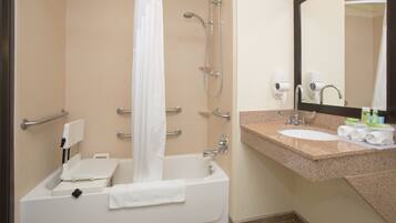 Free toiletries, hair dryer, towels