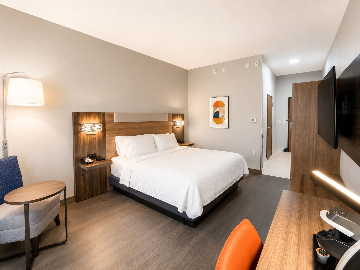Premium bedding, down comforters, pillowtop beds, in-room safe