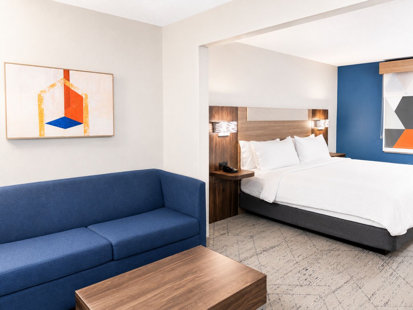 Premium bedding, down comforters, pillowtop beds, in-room safe