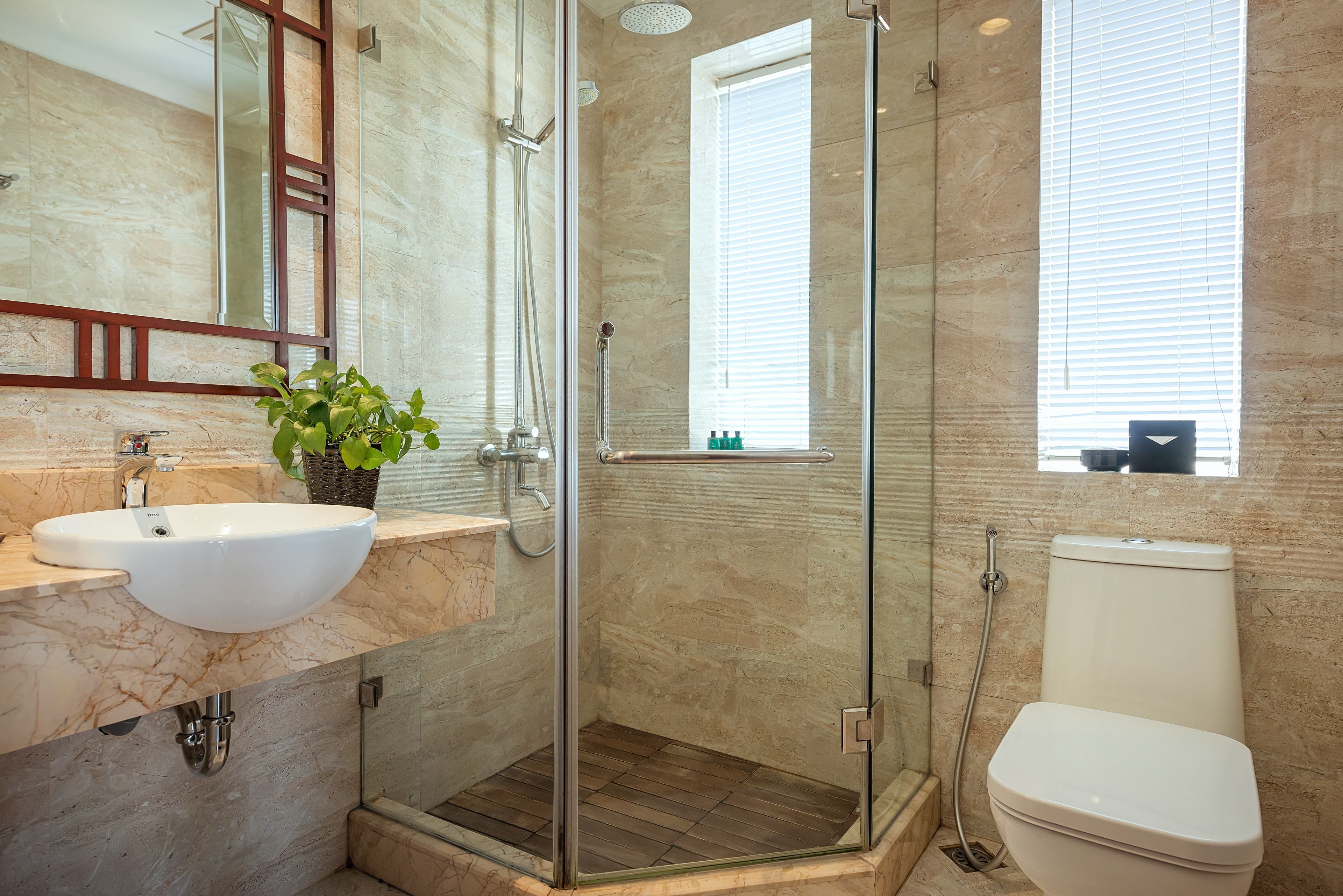 free toiletries, hair dryer, bathrobes, slippers