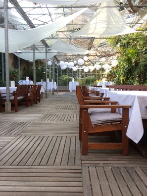 Outdoor banquet area