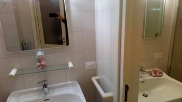 Shower, free toiletries, hair dryer, bidet