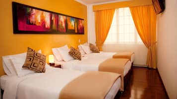 Blackout curtains, free WiFi, bed sheets