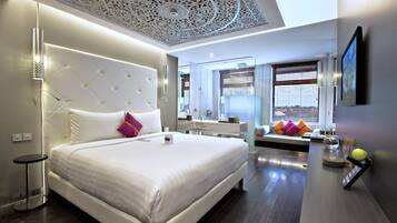 Premium bedding, pillowtop beds, minibar, in-room safe