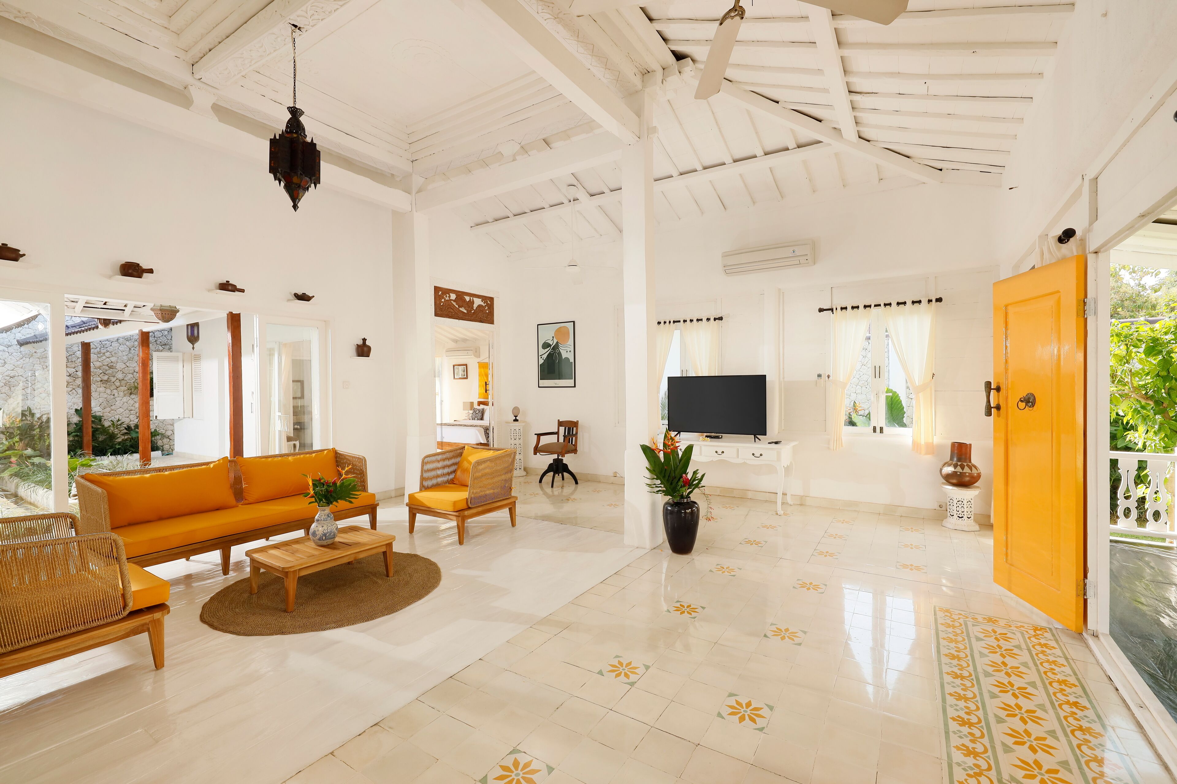 3 bedroom pool villa | living room | led tv