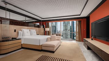 Suite presidencial, 3 habitaciones (Pearl River View) | Ropa de cama de alta calidad, edredones de plumas, minibar y caja fuerte