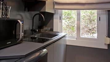 Apartment, 1 Bedroom | Private kitchen | Fridge, microwave, coffee/tea maker, electric kettle