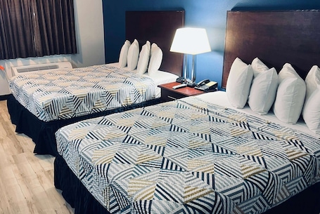 Room, 2 Queen Beds, Non Smoking | Desk, soundproofing, iron/ironing board, free WiFi