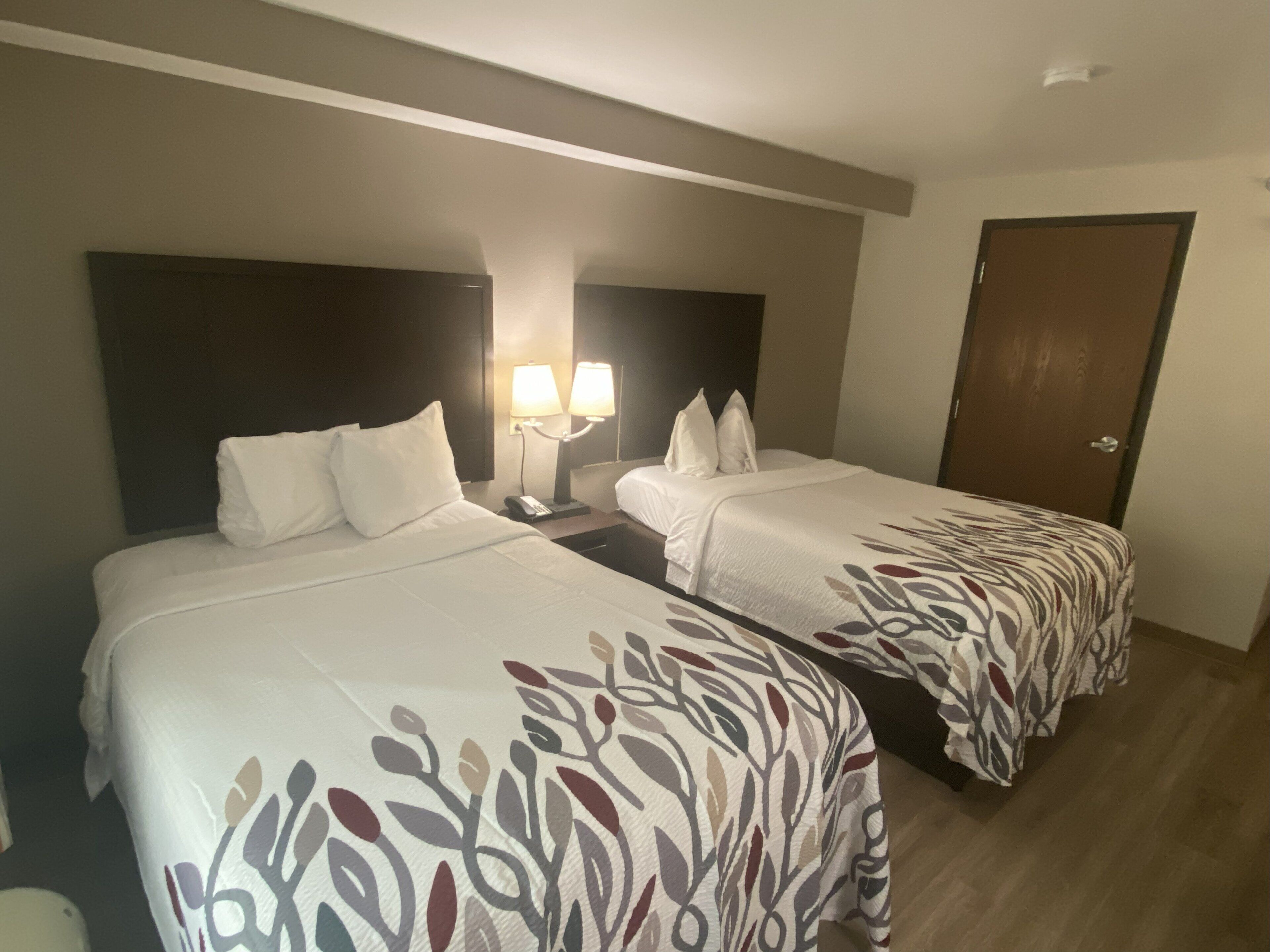 Habitación estándar, 2 camas matrimoniales, para no fumadores | Edredón, camas con pillow-top y escritorio 