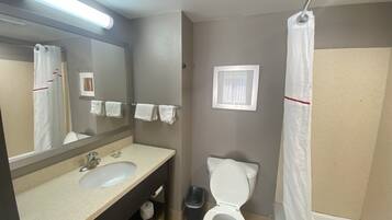 Secadora de cabello, toallas, jabón, shampoo