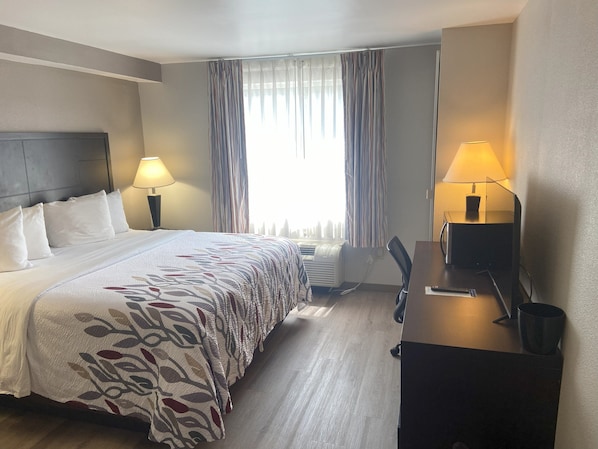 Down duvets, pillow-top beds, desk, laptop workspace