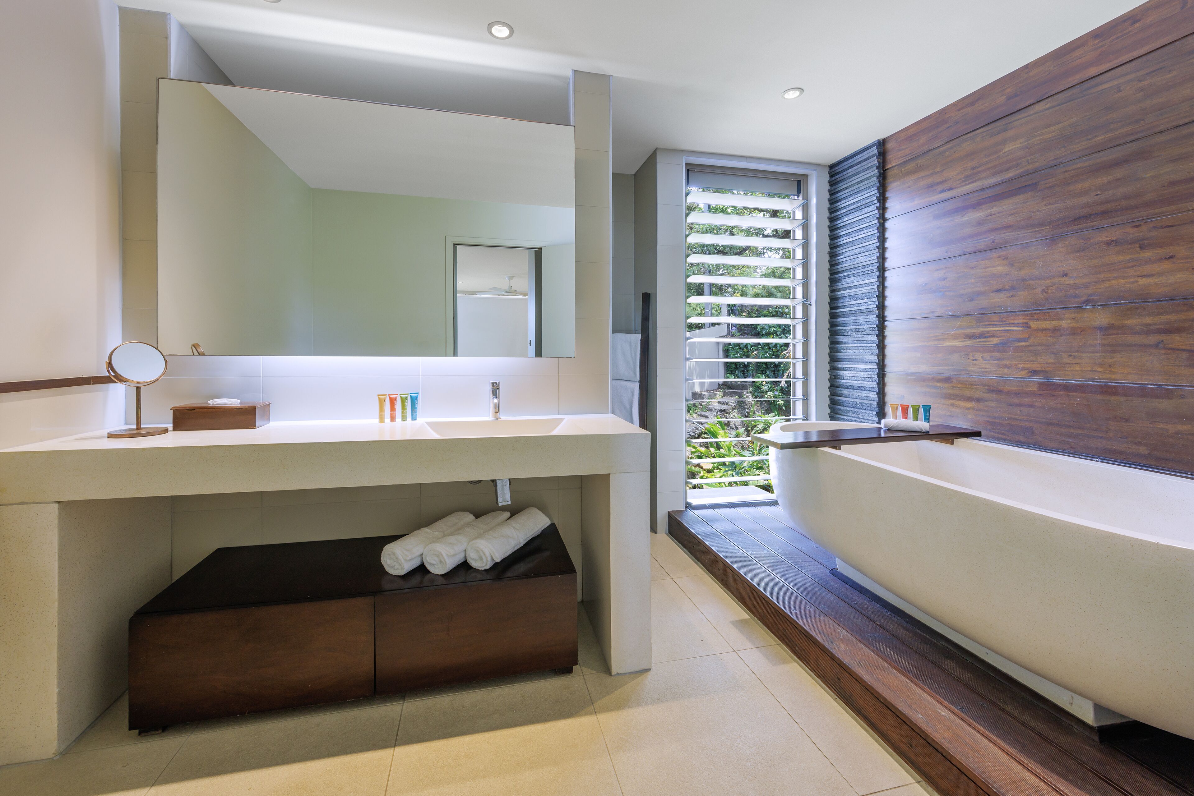 terrace one bedroom apartment | bathroom | free toiletries, hair dryer, towels