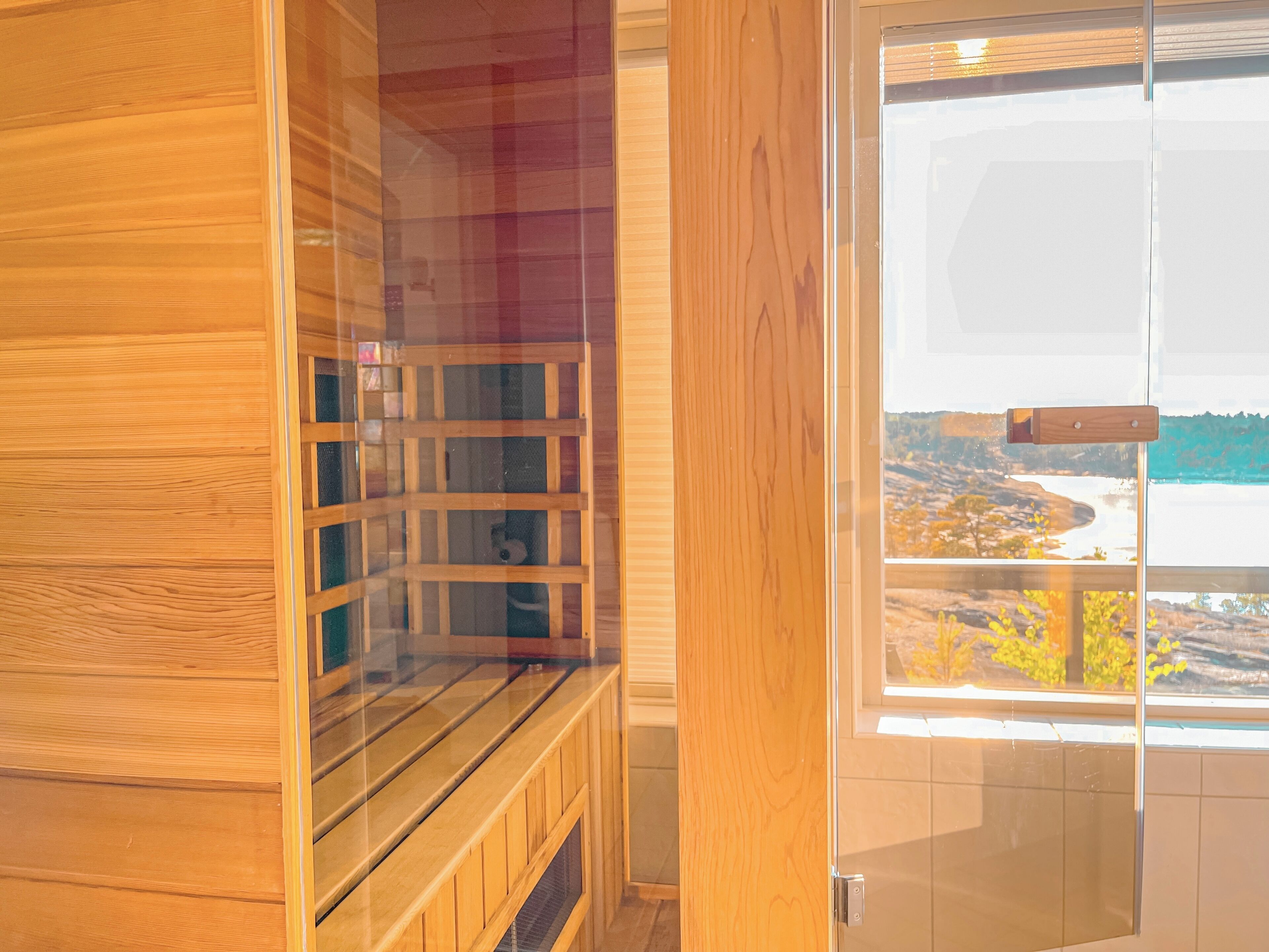 mini suite | bathroom | shower, bathrobes, towels