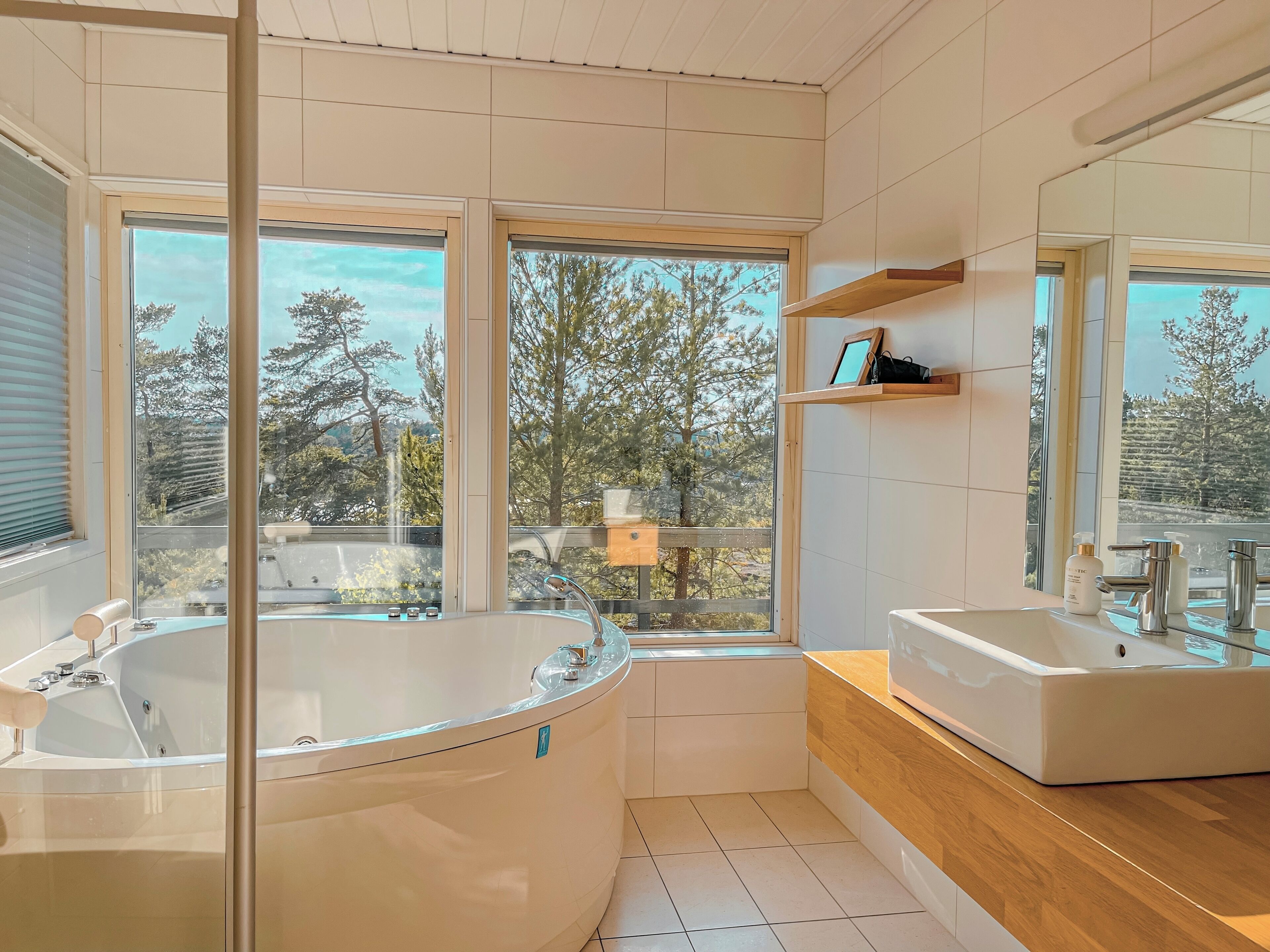 mini suite | bathroom | shower, bathrobes, towels