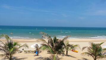 Private beach, sun loungers, beach umbrellas, beach towels