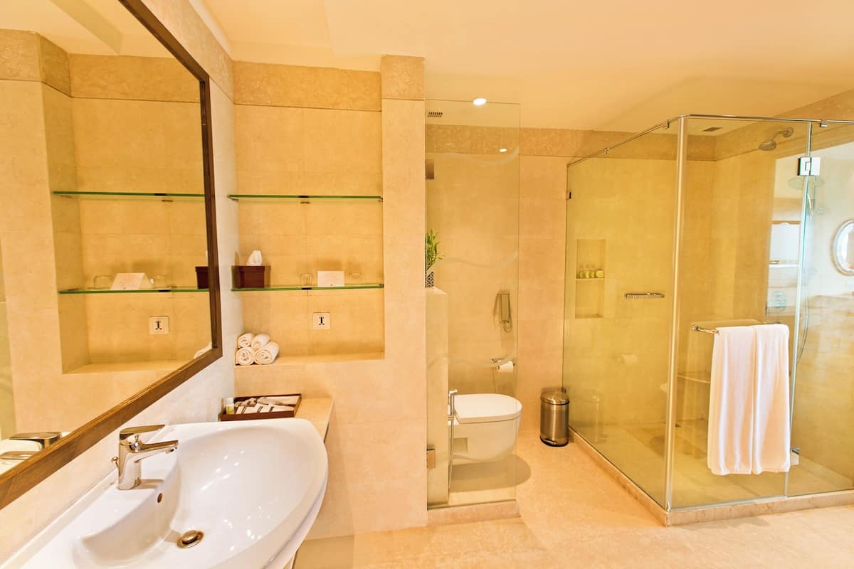 Dusche, Regendusche, kostenlose Toilettenartikel, Haartrockner