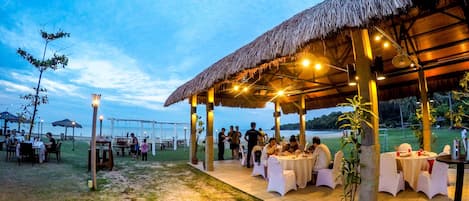 Outdoor banquet area