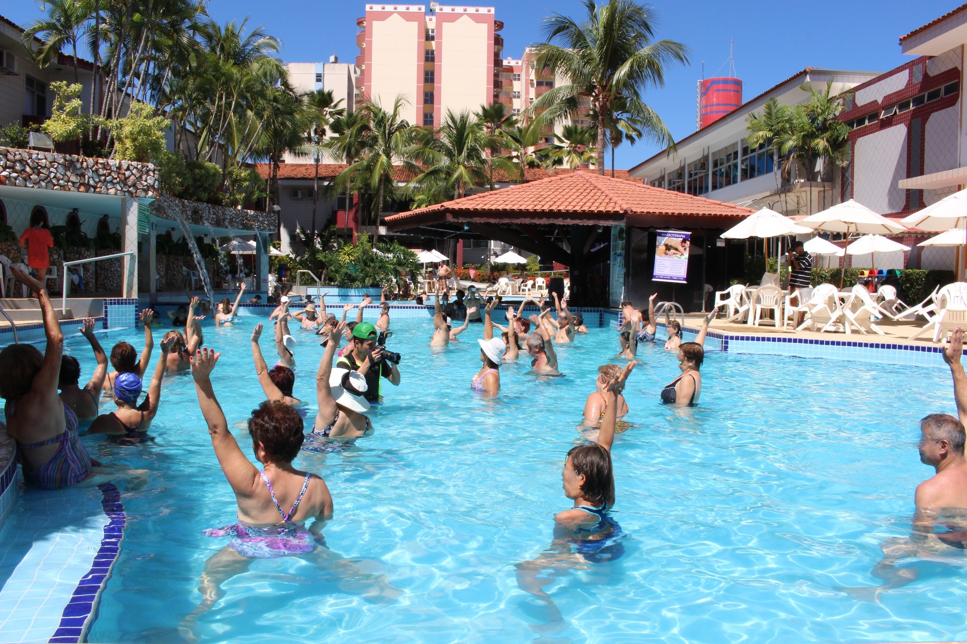 2 outdoor pools, pool umbrellas, pool loungers