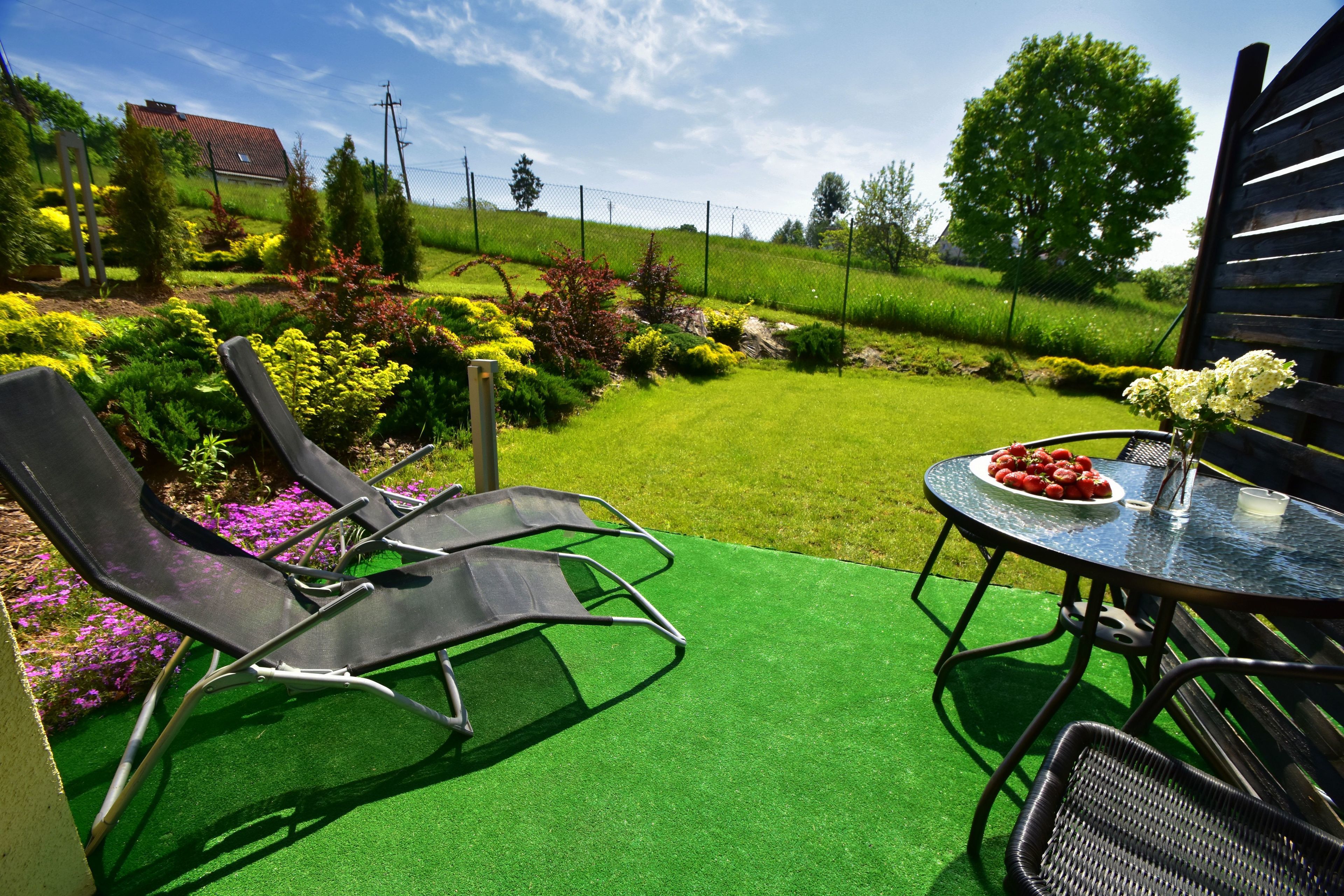 Chambre Deluxe Double ou avec lits jumeaux, vue jardin | Terrasse/Patio