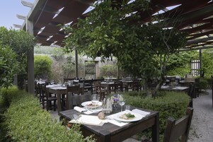 Italian cuisine, garden views 