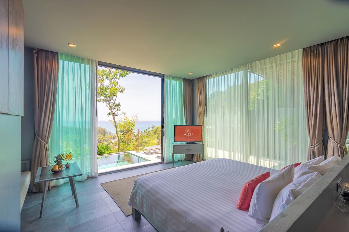 Ocean View Pool Villa | 高級寢具、羽絨被、Select Comfort 床墊、迷你吧