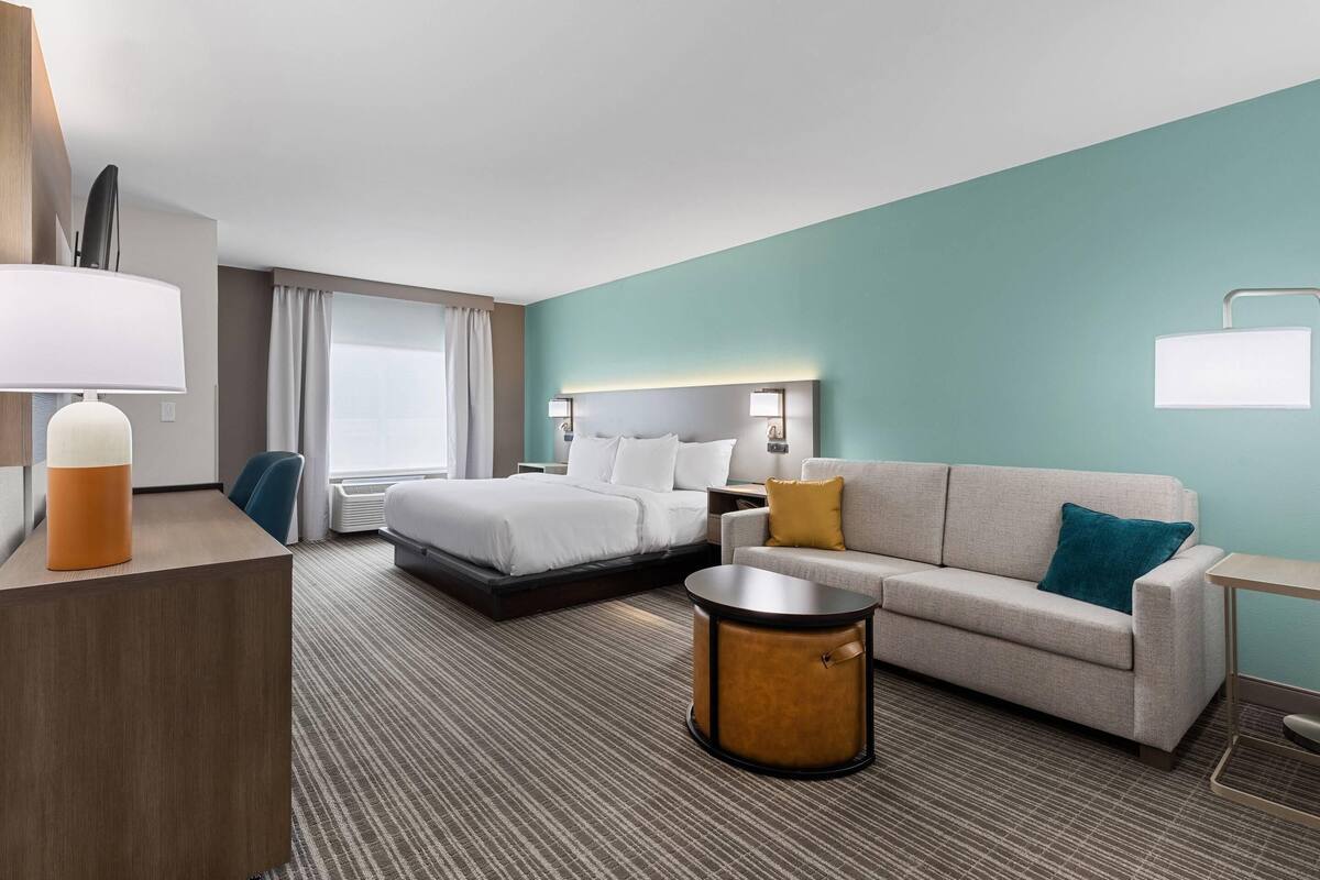 Suite, 1 King Bed with Sofa bed, Accessible, Non Smoking | Premium bedding, in-room safe, desk, laptop workspace