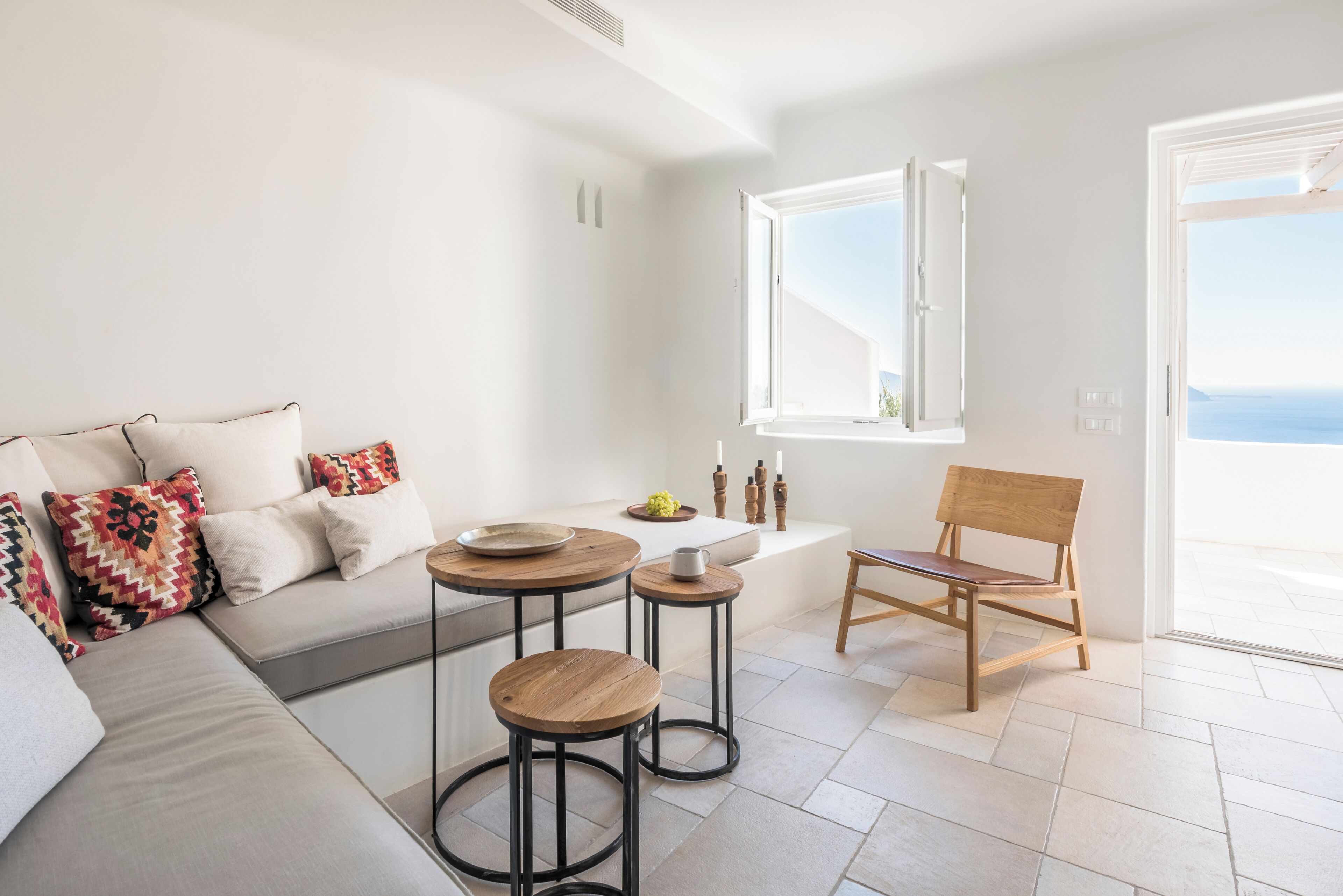 senior suite, caldera & sea view | living area | lcd tv