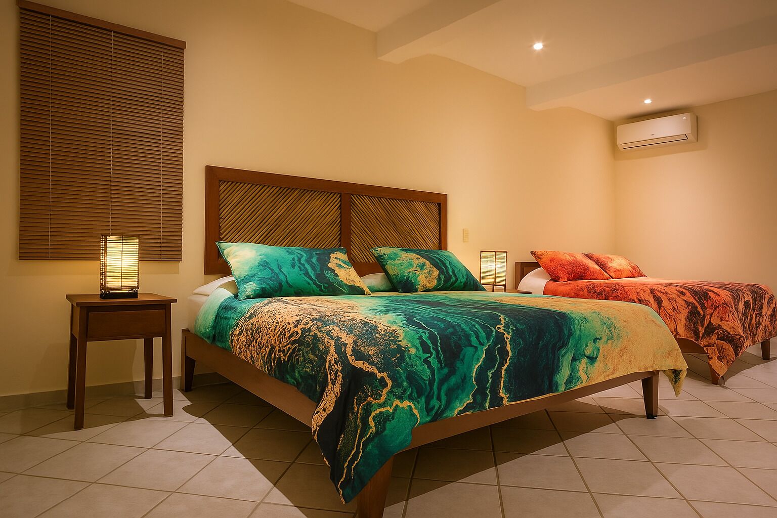 Down comforters, desk, laptop workspace, free WiFi