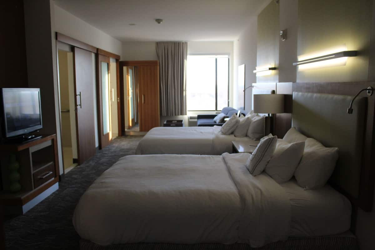 desk, blackout curtains, iron/ironing board, free cots/infant beds