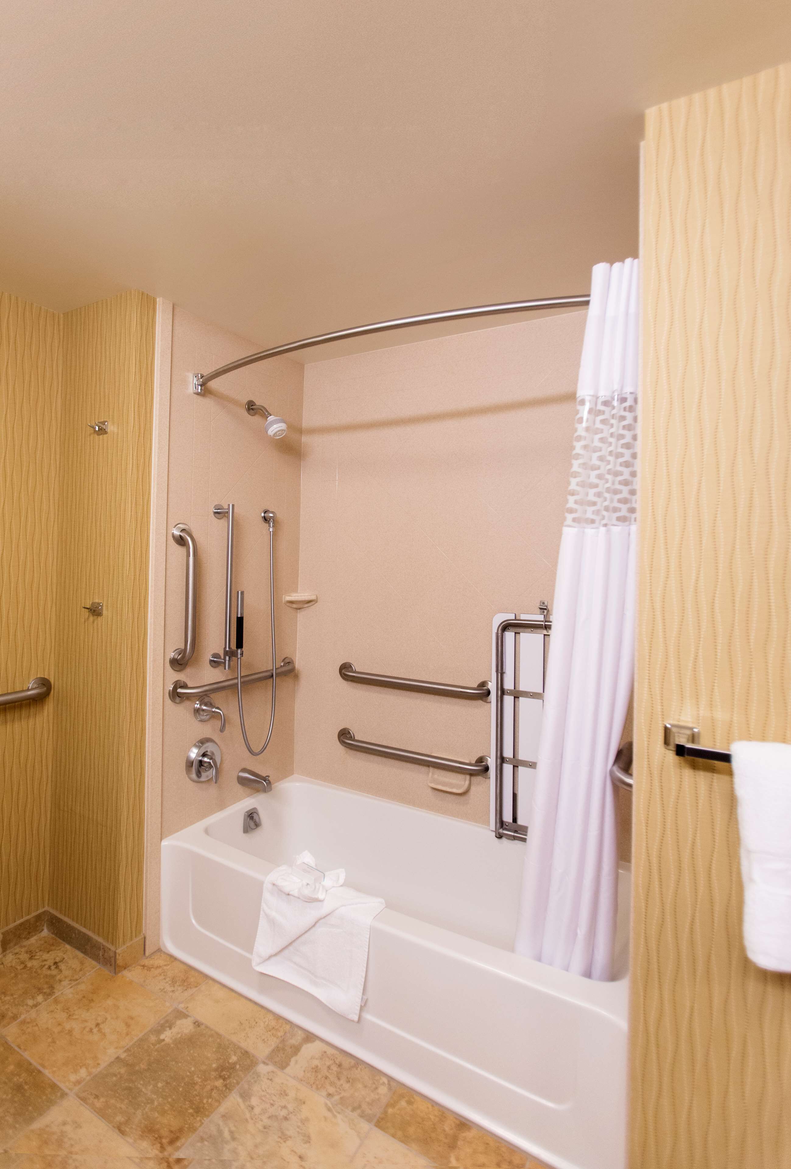 free toiletries, hair dryer, towels