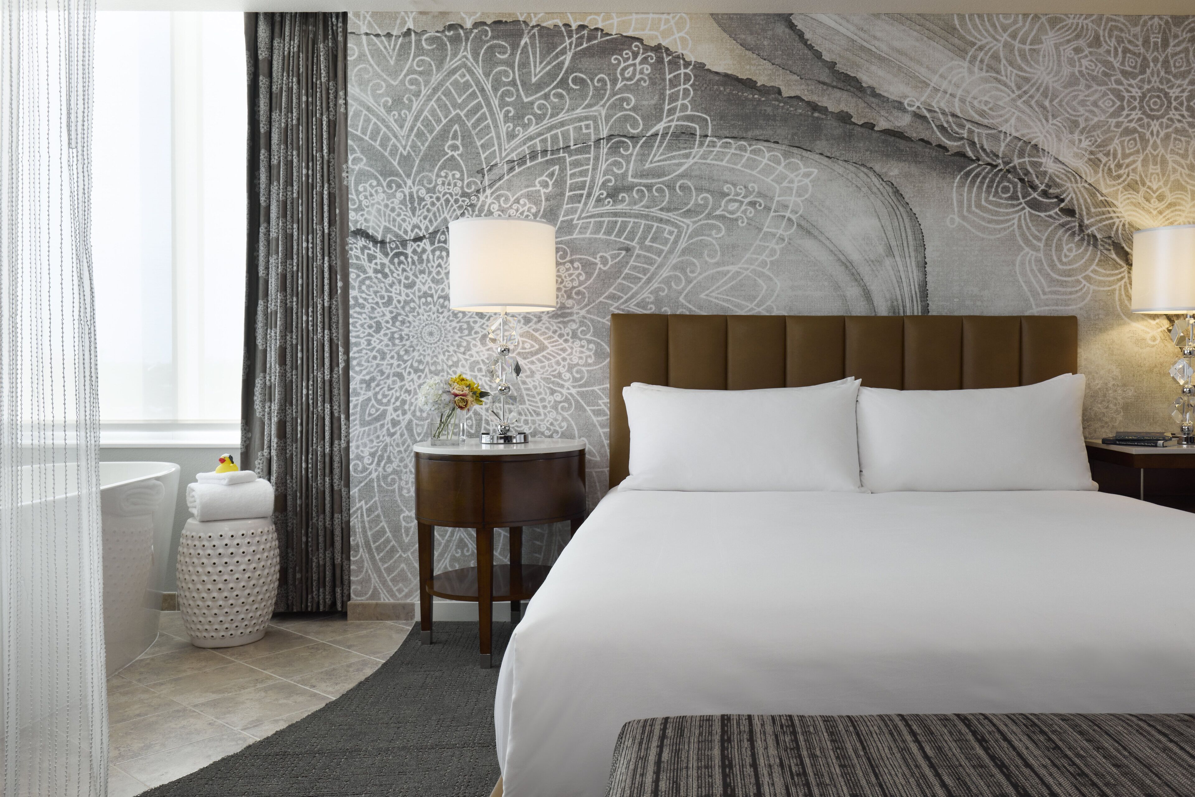 down duvets, pillow-top beds, in-room safe, desk