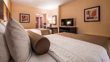 Premium bedding, pillow-top beds, in-room safe, desk