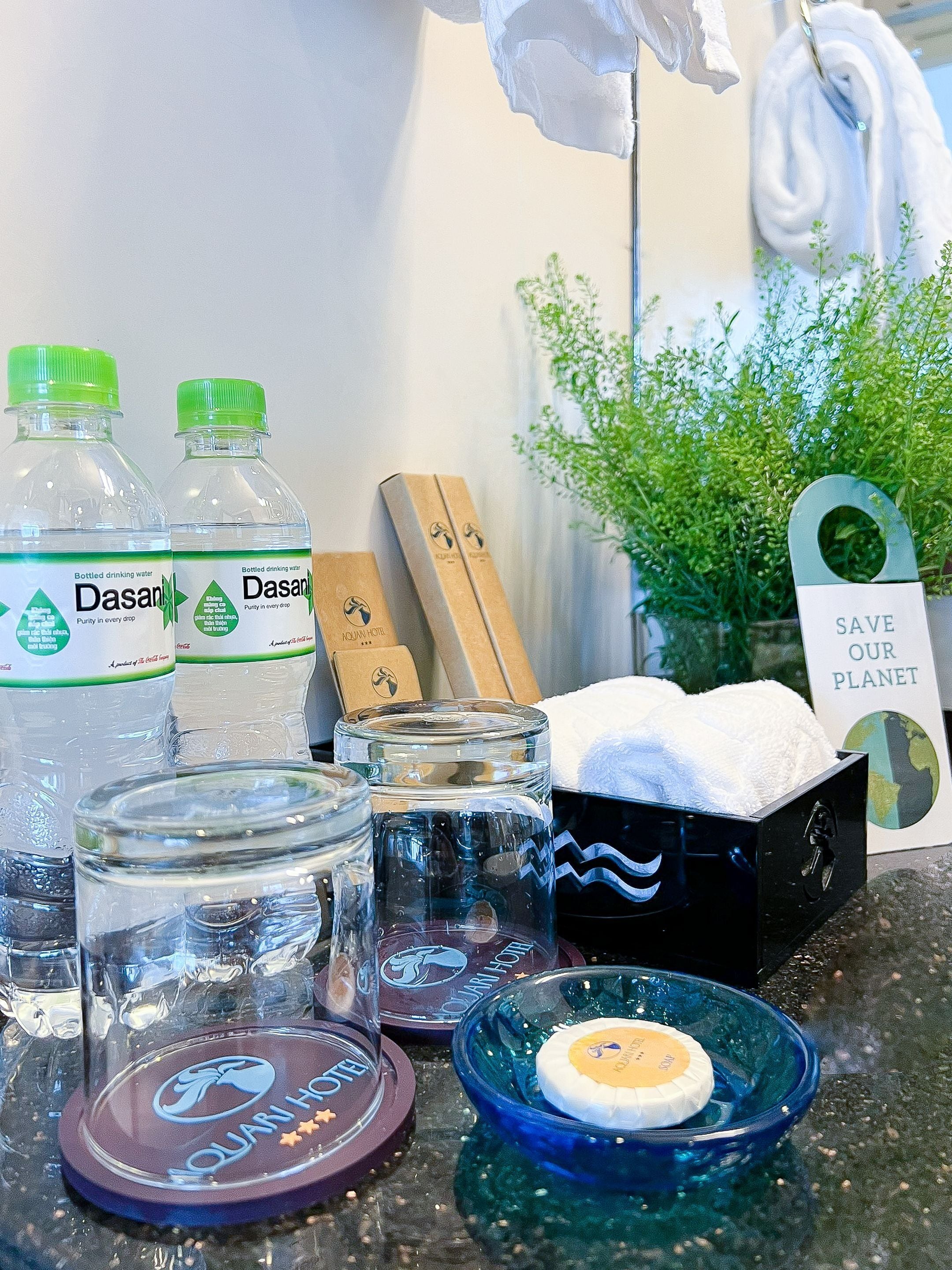 free toiletries, hair dryer, bathrobes, slippers