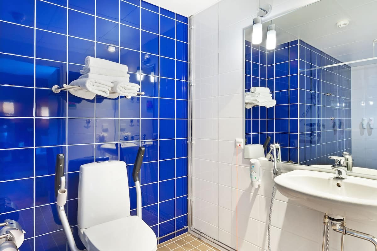 standard room, 1 queen bed | bathroom | shower, hair dryer, bidet, towels