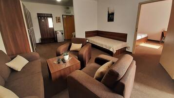 Appartement Confort (with free garage parking) | Coin séjour | Télévision à écran plat de 40 cm avec chaßnes par cùble, télévision