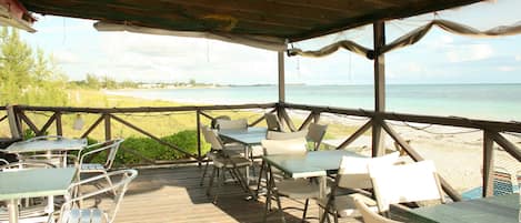 Breakfast, lunch, dinner served; seafood, beach views