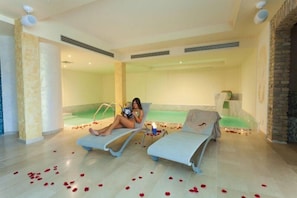 Sauna, hot tub, steam room, Turkish bath, body treatments