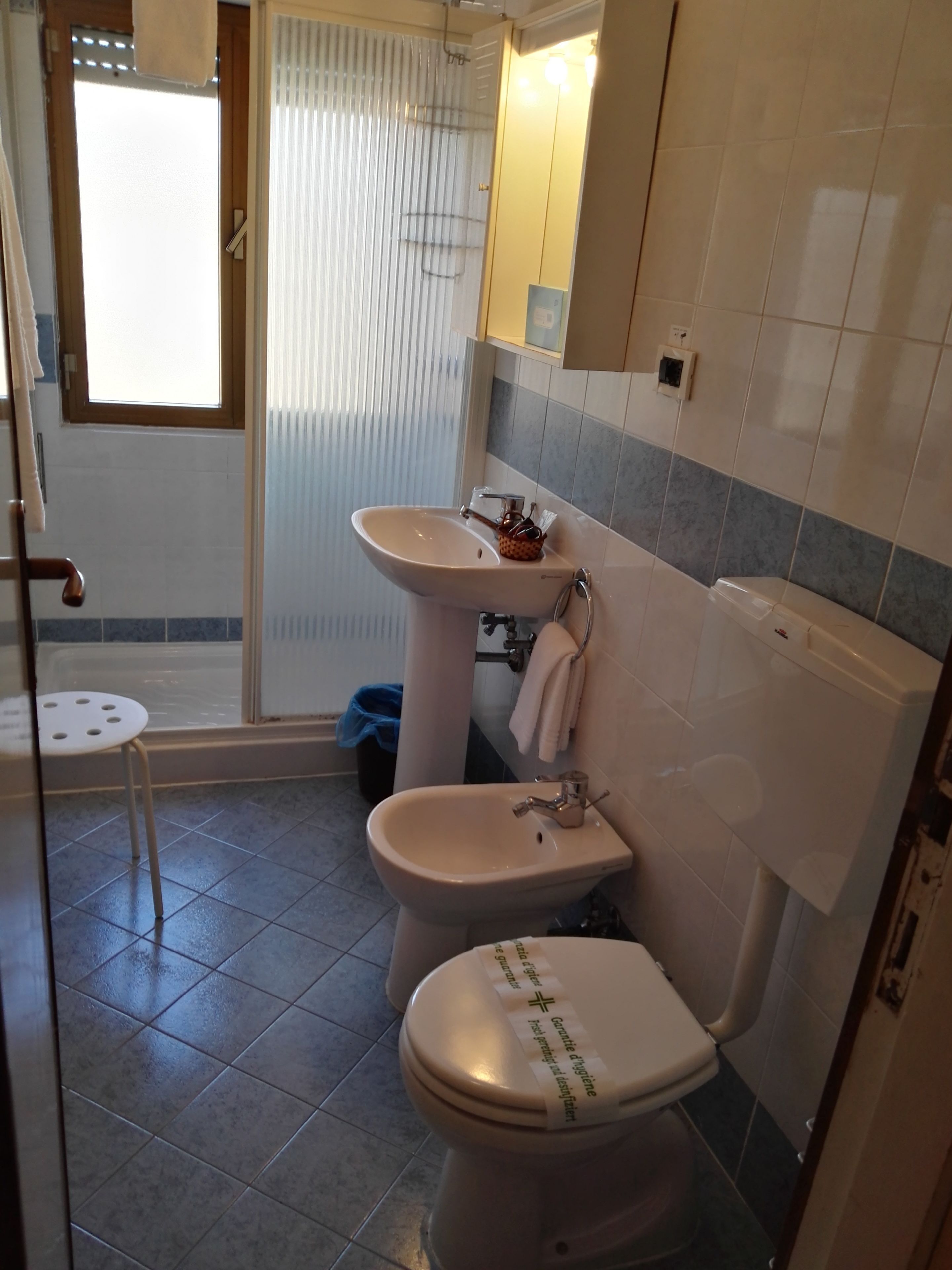 classic double room | bathroom | shower, free toiletries, hair dryer, bidet