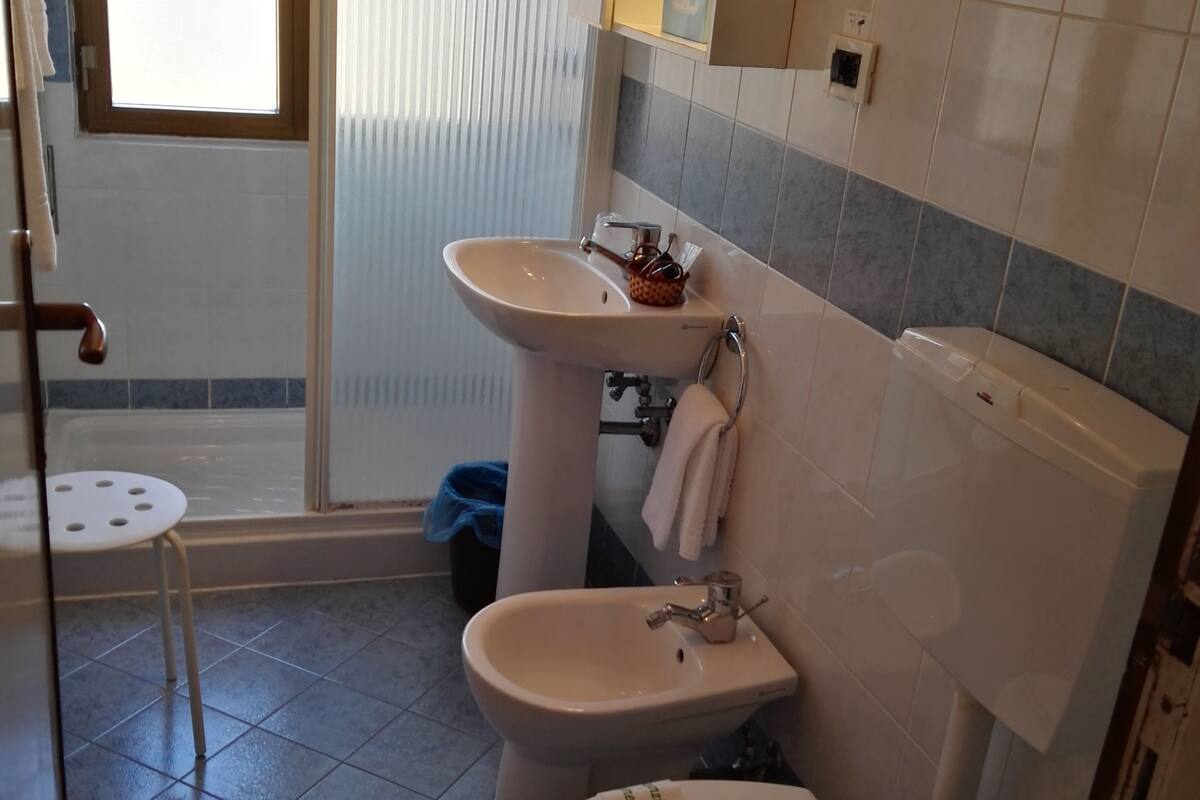 classic double room | bathroom | shower, free toiletries, hair dryer, bidet